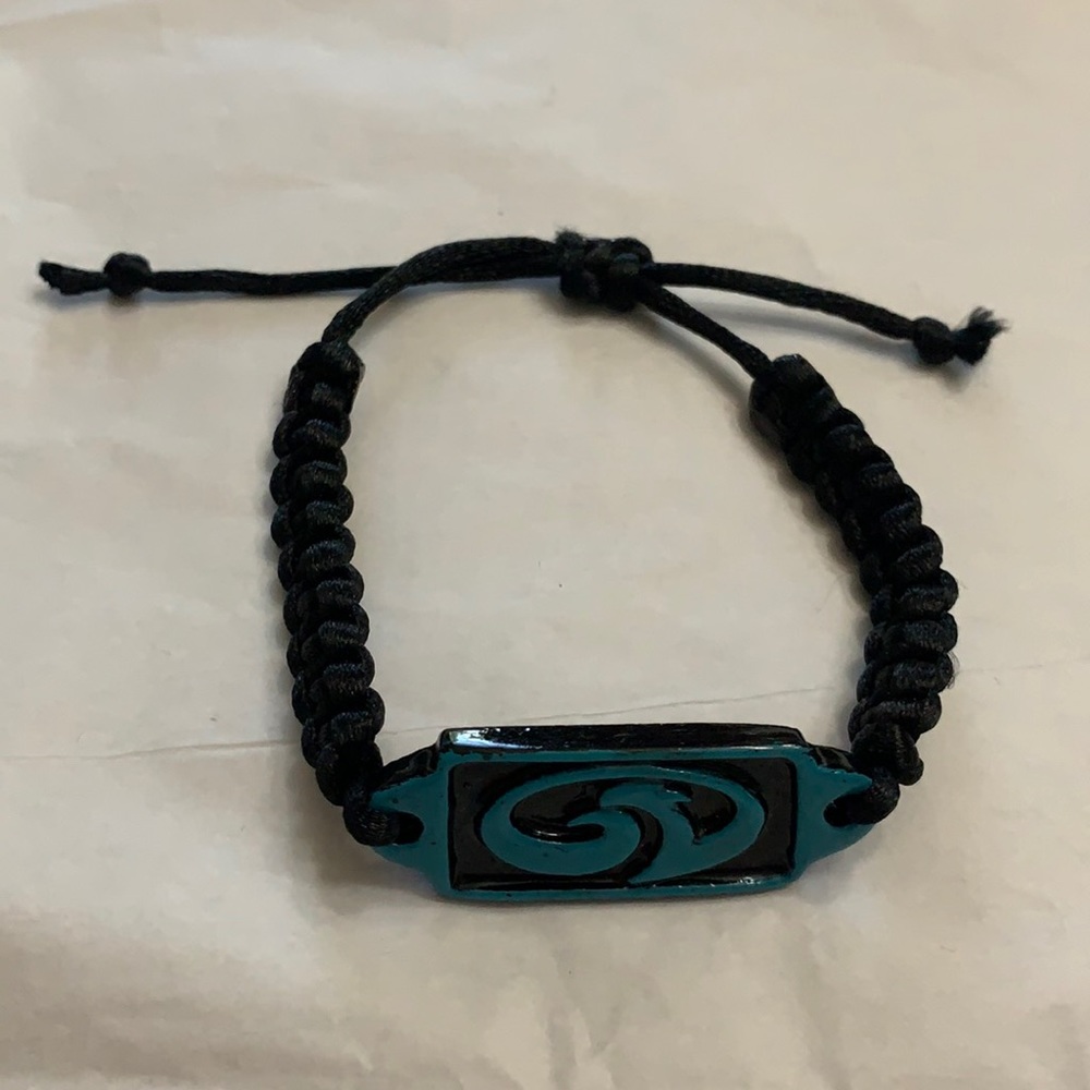Black & blue adjustable paracord rope bracelet